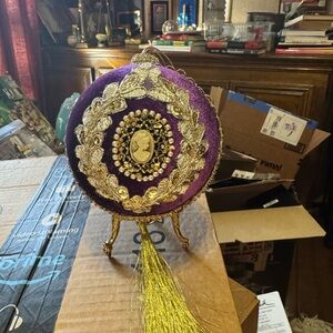 Elegant Purple and Gold Holiday Ornament